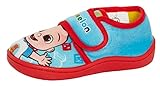 CoComelon Slippers Girls Boys Infants Toddlers Easy Fasten Nursery House Shoes Kids JJ Booties Aqua/Red 10 UK Child