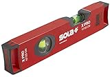 SOLA LSX10 X PRO Aluminum Box Profile Spirit Level with 2 60% Magnified Vials, 10-Inch, Red