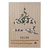 Widdop and Co Harvey Makin Military Heritage RAF Wood Effect A3 Wall Plaque - Vulcan – Home, Office or Bar, Celebrating British Armed Force/Royal Air Force. (H: 42cm x W:30cm x D: 2cm).