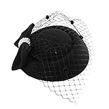 IBLUELOVER Women Pillbox Fascinator Hat Mesh Net Veil Party Hat Vintage 1940's 1950's Fascinator Top Hat Retro Felt Church Derby Tea Party Hat