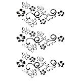 NA 3 Pcs Butterfly Flower Vine Car Sticker Car Door Window Sticker Used for Car Bumper Trunk Laptop Motorcycle Accessory Decor