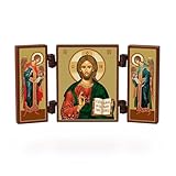 NKlaus - Jesus Christ - Christian icon triptych - Spasitel - travelling altar wood 36177