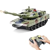 1/24 RC Tank,Remote Control Tank for Boys with Smoke, Lights & Sounds,2.4GHz Ger Leopard II Army Model,Military Toys Gift for Kids Ages 6+