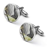 Gold Marble Striped Abstract Art Deco Cuff Link Shirt Mens Cufflinks Alloy Round Tuxedo Cufflink for Wedding Groomsmen Gifts 1.7cm