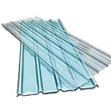 Greenhouse Roofing Sheet,1/3/5/7/10/12/16/18/20 Pcs Corrugated Rainproof Board,1.2mm Fiberglass Daylighting Panels,Clear Roof Sheet,Roofing Material Garage Shed Roof Panel (0.9x1.7m/35x67in,1 pcs)