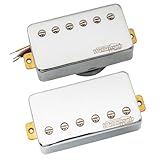 Wilkinson WOCHB Ceramic PAF Style Humbucker Pickups Set for Les Paul SG Style Electric Guitar, Chrome