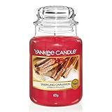 YANKEE CANDLE Scented Candle Sparkling Cinnamon Large Jar Candle Burn Time: up to 150 Hours for Women