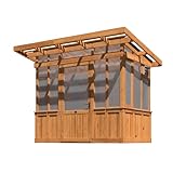 Backyard Discovery Poppy 100% Cedar Wood Greenhouse | Polycarbonate Roof & Windows | Temperature-Activated Fan | Hose Hook-Ups | Pergola | Weather Resistant | Powerport | 2.7m x 1.7m (9ft x 6ft)