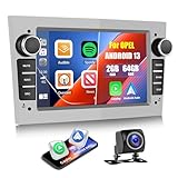 CAMECHO 2+64G Android 13 Car Stereo for Opel Vauxhall Astra Antara Corsa Zafira Meriva Support Sat Nav 7 inch Double Din Touch Screen with Wireless Carplay Android Auto RDS FM Bluetooth (Silver)