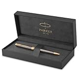 PARKER Sonnet Ballpoint Pen | Grey Lacquer with Gold Trims | Medium Point | Black Ink Refill | Gift Box | Perfect Graduation Gifts