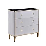 ABBNIA Sideboard Cabinet Light Luxury Entrance Cabinet Modern Minimalist Sideboard Storage White Drawer Cabinet Living Room Marble Sideboard Buffet Cabinet