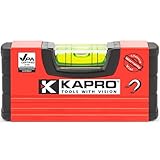 Kapro - 246 Handy Pocket Level - Magnetic - Features VPA Certified & Shock-Resistant Vial - with Rubber End Caps - Pocket-Sized and Compact - Aluminum Box Profile - 4”