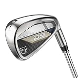 Wilson Staff Golf Clubs Iron Set, D9, 5-PW, SW, R-Flex, For Right-Handers, Graphite Shaft, 7 Clubs, Silver/Blue, WGR200060R
