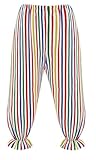 The Dragons Den Adults Full Length Polka Dot Frilly Rag Doll Clown Pants Circus Big Top Fancy Dress [Deck Chair Stripe S-M]