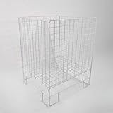 62cm Square Dump Bin Basket Collapsible Plastic Display Storage Bin for Retail White Polycoated Mesh 78cm High Adjustable Bottom Flat Pack Assembly