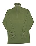 British Norweigan Army Style Fleece Lined Shirt Military Field Patrol Norgie Top (Olive, Large)