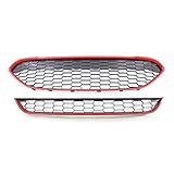 SITARAYURI Car Front Grille For F&ord For Fiesta For Zetec S 2013 2014 2015 2016 2017 Front Car Bumper Set Grill Accessories Replace(Red)