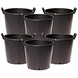YouGarden - Heavy Duty 30L Plant Pots (Pack of 6) 40cm Diameter - Plastic Planters for Outdoor Plants - Large 15.7' Flower Pots for Gardens - Perfect for Flowers, Vegetables & General Use