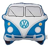 Puckator Plush Blue VW Volkswagen T1 Camper Van Shaped Cushion, Home Décor Or Car Accessory 28x29x10cm Cushion With Integrated Filling