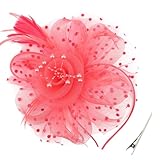 AQOKKA Women Fascinators Hats Flower Fascinators with Headband and Clip Tea Party Headwear for Women and Girls