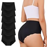 TDONE Seamless Knickers for Women, Breathable High Waisted Seamless Underwear Comfortable No Vpl Show Panties Soft Moisture Wicking Wavy Edges Knickers Full Coverage Briefs Multipack(6 Pack)
