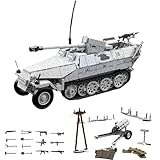 DzirePada German Anti-Tank Tracked Vehicle Building Blocks Set, 1123PCS WW2 Army Tank Toys Building Bricks Kit, STEM War Vehicle Models, Great Military Toy Gifts for Boys, Kids Adults Decor
