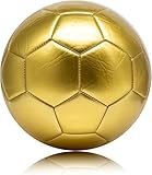 32 Panel Gold Plain Football, Size 5 - Metallic Golden Soccer Ball