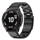 YOOSIDE QuickFit Titanium Watch Strap for Fenix 8 51mm / 7X / 6X / 5X / Enduro & Garmin epix Pro 51mm, Tactix Delta - Adjustable Wristband with Stainless Steel Buckle (Black)