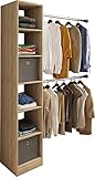 VCM Wood Open Wardrobe Walk-in Clothes Rack Sloping Shelf Dacho lll Wood Open Wardrobe Walk-in Clothes Rack Sloping Shelf Dacho lll Sonoma oak