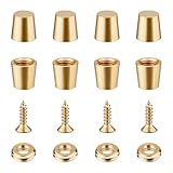 SUPERFINDINGS 4 Boxs Brass Cutting Board Feet 15x15mm Brass Furniture Pads Chopping Board Feet Set for Kitchen Appliances and All Kinds of Furniture,Golden