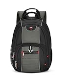 Wenger Pillar 600633, 16 Inch Laptop Backpack, Triple Protect Compartment with Case-Stabilizing Platform, 25 Litre Capacity, Work, School, Travel, Commuting, Black/Grey 25 x 38 x 48 cm