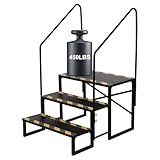 bimiti RV Stairs with Handrails 3 Steps Hot Tub Steps Updated Mobile Home Stairs Steps Outdoor RV Steel Step Ladder Support for RVs Travel Camper Trailers Motor Home Camper Porch