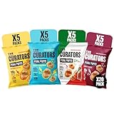THE CURATORS High Protein Pork Puffs Variety Pack, 5 x Original Salted, 5 x Smoky Bacon, 5 x Tajin, 5 x Salt & Vinegar 25g (20 Packs) Crisp Low Carb Keto Gluten Free Savoury Snack