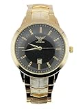 ny london Gold and Black face Men’s Fashion Metal Strap Date Analog Quartz Watch