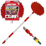2 in 1 Long Reach Telescopic Car Cleaner | Mop and Mitt Attachment | Water Fed with Male Hosepipe Attachment | Wash Car Windows Conservatory
