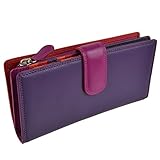 Ladies Leather Tabbed Purse/Wallet by Golunski; Graffiti Gift Box Bright Colours (China Rose)