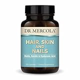 Dr. Mercola Hair, Skin & Nails, 30 Capsules (30 Servings), with Biotin, Solubilized Keratin, and Low Density Hyaluronic Acid, Non GMO, Gluten Free, Soy Free