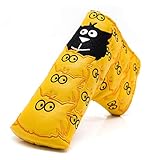 barudan golf Putter Cover Blade Putter Cover Golf Club Headcover Magnetic for Scotty Cameron Select Newport 2 Yellow Synthetic Leather Thick for Golfer Protect Golf Clubs Protector for Men Kids