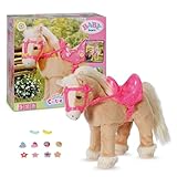 BABY born, BABY Born My Cute Horse Doll Horse, Interactive Horse with Running and Sound Function, Plush, Pink Saddle and Bridle as well as Pins for Decorating, 840627 Zapf Creation