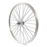 KHE Fixie Rear Wheel 700c 28 Inch Double Wall Rim 32 Hole Silver 30 mm High Including Fixed and Freewheel Sprocket