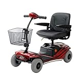Roma Shoprider Paris Travel Mobility Scooter – Adjustable Cushioned Seat – Battery Operated – 4 Wheel Mobility Vehicle for Adults (Burgundy)