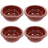 Toddmomy Plastic Flower Pot 4pcs - Large Indoor Planter Containers With Shallow Mouth for House Plants and Bonsai Growing