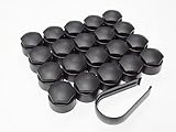 Partsdealers® Round Type Wheel nut covers for Audi A1 A3 A4 A5 A6 A7 A8 TT Q3 Q5 Q7 17mm (Black Matte)