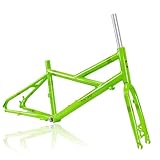 DHNCBGFZ BMX Bikes Frame 20 Inch Road Bike Framesets Disc Brake Aluminum Alloy Rigid Frame QR 100mm/135mm For 406-451 Wheelset(Green)