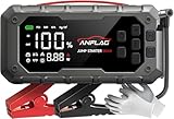 Jump Starter Power Pack with Air Compressor, ANFLAG 7000A 160PSI Car Battery Booster Jump Starter(All Gas/14L Diesel/Hybrid), 12V Portable Car Starter Power Bank with Jump Leads, Gloves, Lights