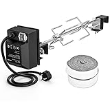 onlyfire BRK-6066 BBQ Rotisserie Kit Stanless Steel Roast Spit Set for Kamado Joe Classic | Large XLarge BGE | Pit Boss K22 | Louisiana K22 | Primo & Other 21.5"-23", 28"-29.5" Ceramic Grill