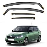 iSpeed Premium Wind Deflectors for SKODA FABIA MK2 2007-2014 5-Doors HATCHBACK 4-pc - Keep Your Car Ventilated in Rain - Reduce Wind Turbulence - Tinted, In-Channel Type