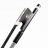Carbon Fiber Violin Bow 4/4 Size VINGOBOW 100VB 74.5 cm Full 4 4 for Advanced Student Straight Parisian Eyes Ebony Frog Unbleached Mongolian Black Horse Hair Powerful and Wild Tone Smooth Screw