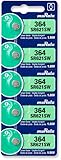 5 x Murata 364 SR60 AG1 SR621SW Silver Oxide 0% Mercury Watch Battery [1 Strip of 5 Batteries]