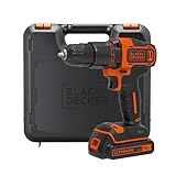 BLACK+DECKER 18V Hammer Drill with Battery, Charger, and Kitbox, BCD700S1K-GB